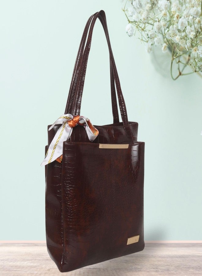 Dcozi Stylish and Fashionable PU Leather Handbag For Women & Girls (Dark Brown) - Image 2